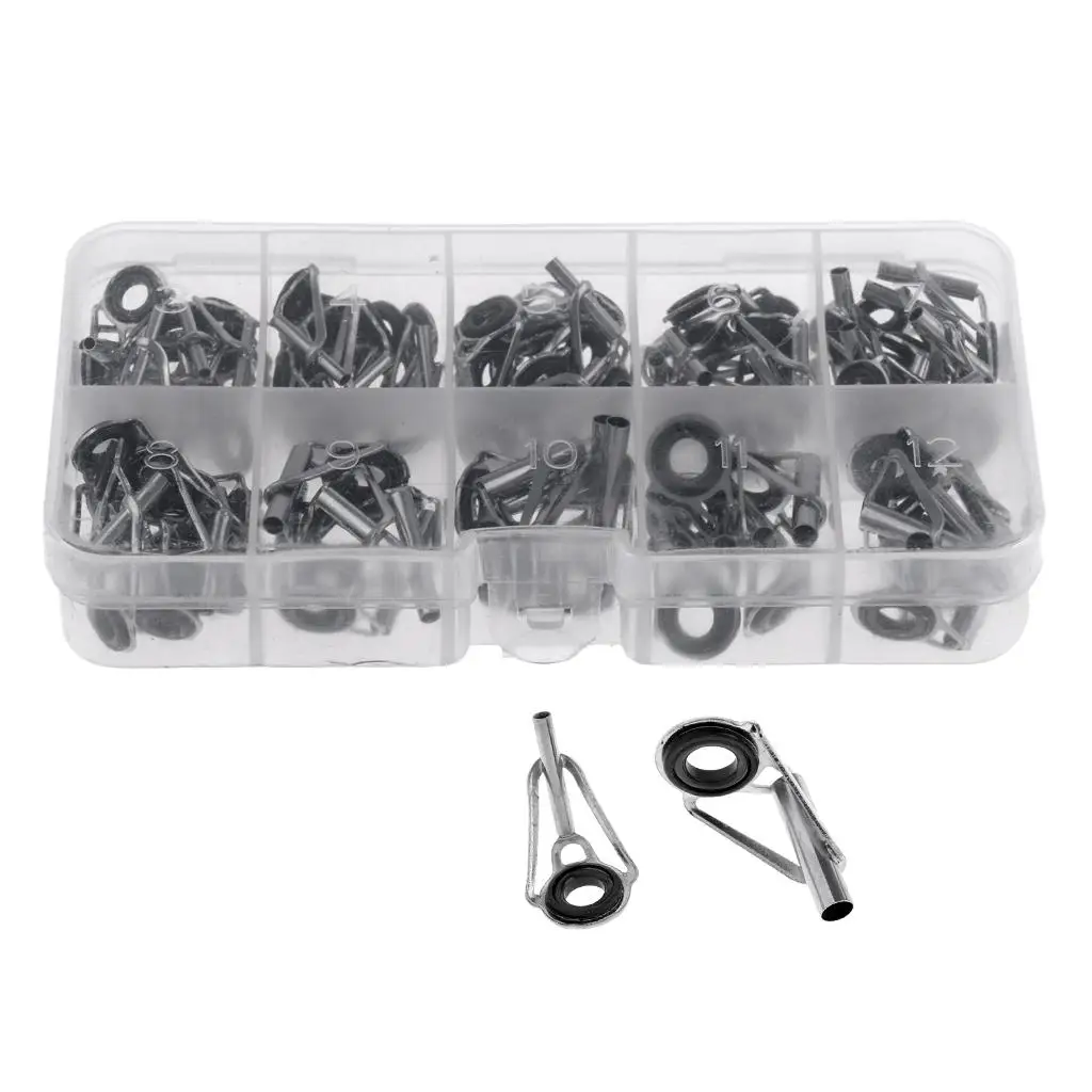 

40 шт., коробка, направляющие для удочки, сменное кольцо для наконечника для уличных инструментов, керамические направляющие, кольца для ушек, комплект для ремонта удочки, аксессуары для снастей