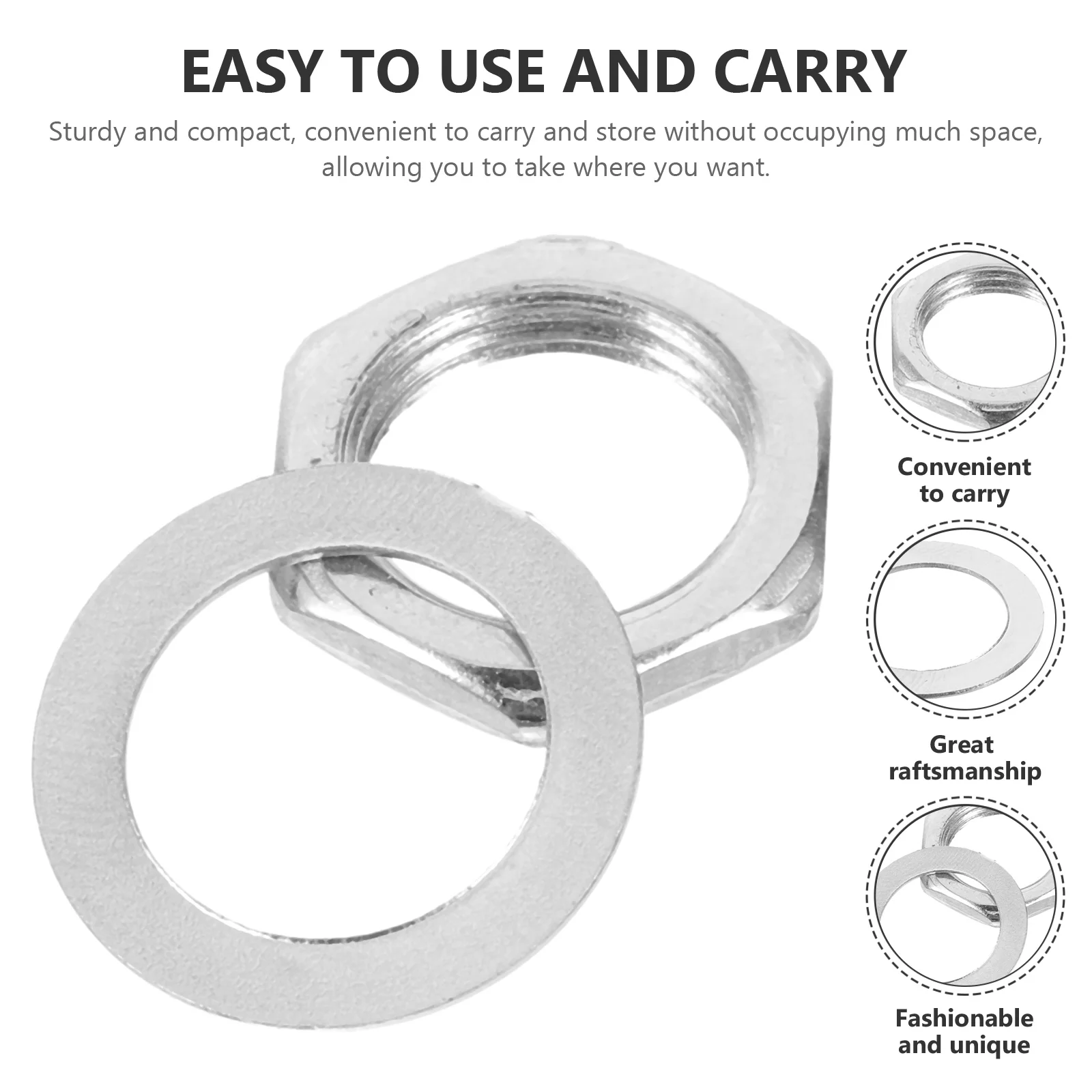 

10Sets Guitar Nut Hexagonal 6.35mm Electric Replaceable Part Alloy Washers Durable Compact Easy Carry Sturdy Craftsmanship