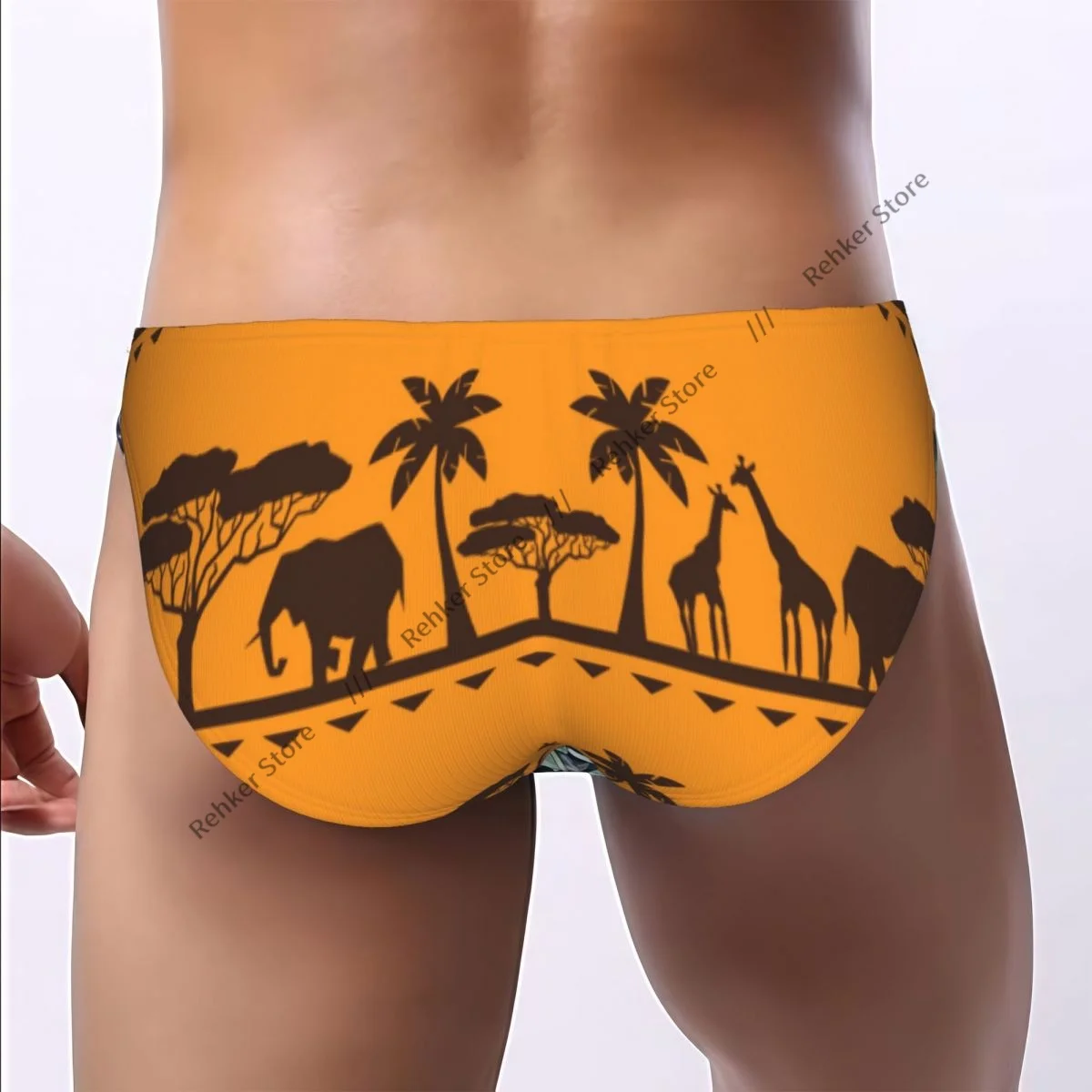 African Ethnic Animal Pattern Men's Briefs Sexy Underpants Bikini Underwear Men Panties - view 3