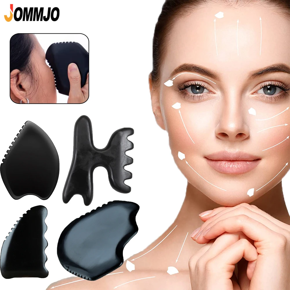 Gua Sha Facial Body Massage Tools,Unique 9-Edge Gua Sha Bian Stone,GuaSha Stone with Ridges,Gentle Gua Sha Scraping Massage Tool