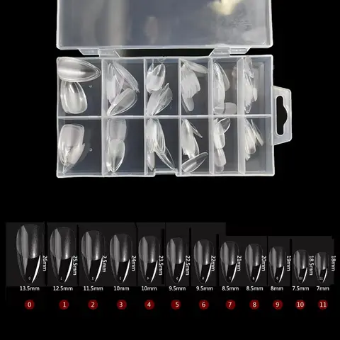 120 नकली नाखून, सेमी-फ्रॉस्टेड क्लियर कॉफिन, नकली नाखून टिप्स, नाखूनों पर प्रेस, सोखें, विस्तार के लिए पूरा कवर नेल कैप्सूल 10 best sales नाखूनों पर ताबूत प्रेस - №2