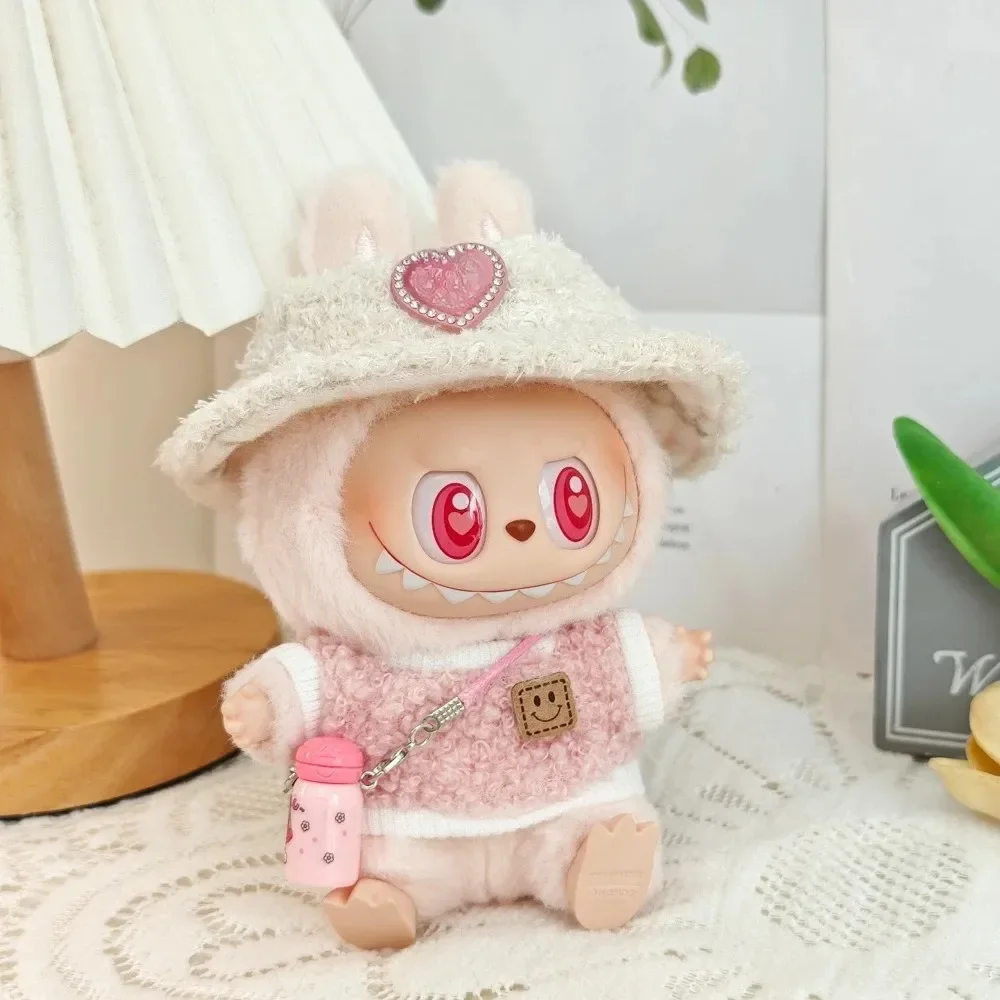 17 cm Nette Mini Plüsch Puppe Kleidung Outfit Zubehör Für Korea Kpop Exo Labubu Idol Puppen Rock Hut Kleidung DIY kinder Geschenk