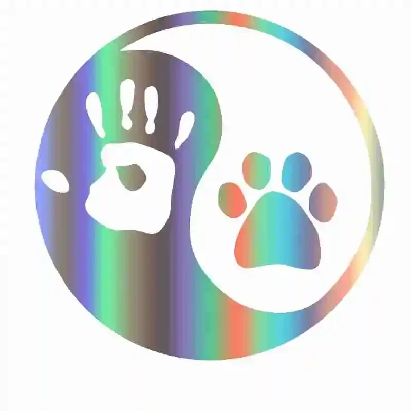

Interesting Yin Yang Cat and Dog Footprints Palm Car Sticker Waterproof Sunscreen Pvc Stickercustomizable Size