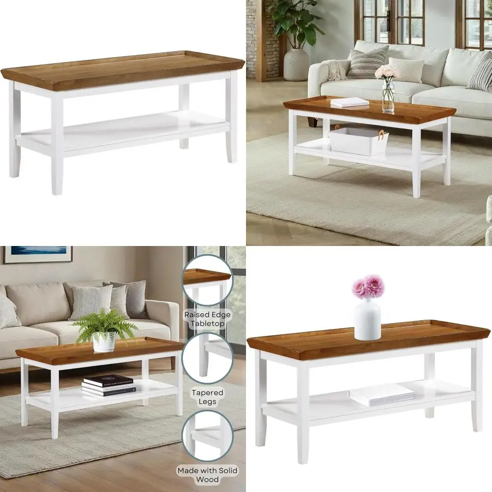 

Современный журнальный столик с полкой для хранения для переходных и традиционных гостиных