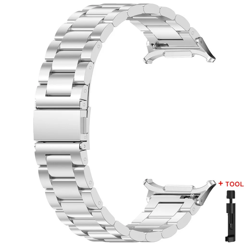 47mm Adjustable Durable Stainless Steel Watch Strap for Samsung Galaxy Watch 7 Ultra Ultra Replacement Wristband Bracelet