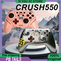PB TAILS Crush 550 Game Controller Wireless Tri-mode TMR Joystick Hall Trigger RGB Gamepad Magcase Turbo Mode For PC Steam Gift