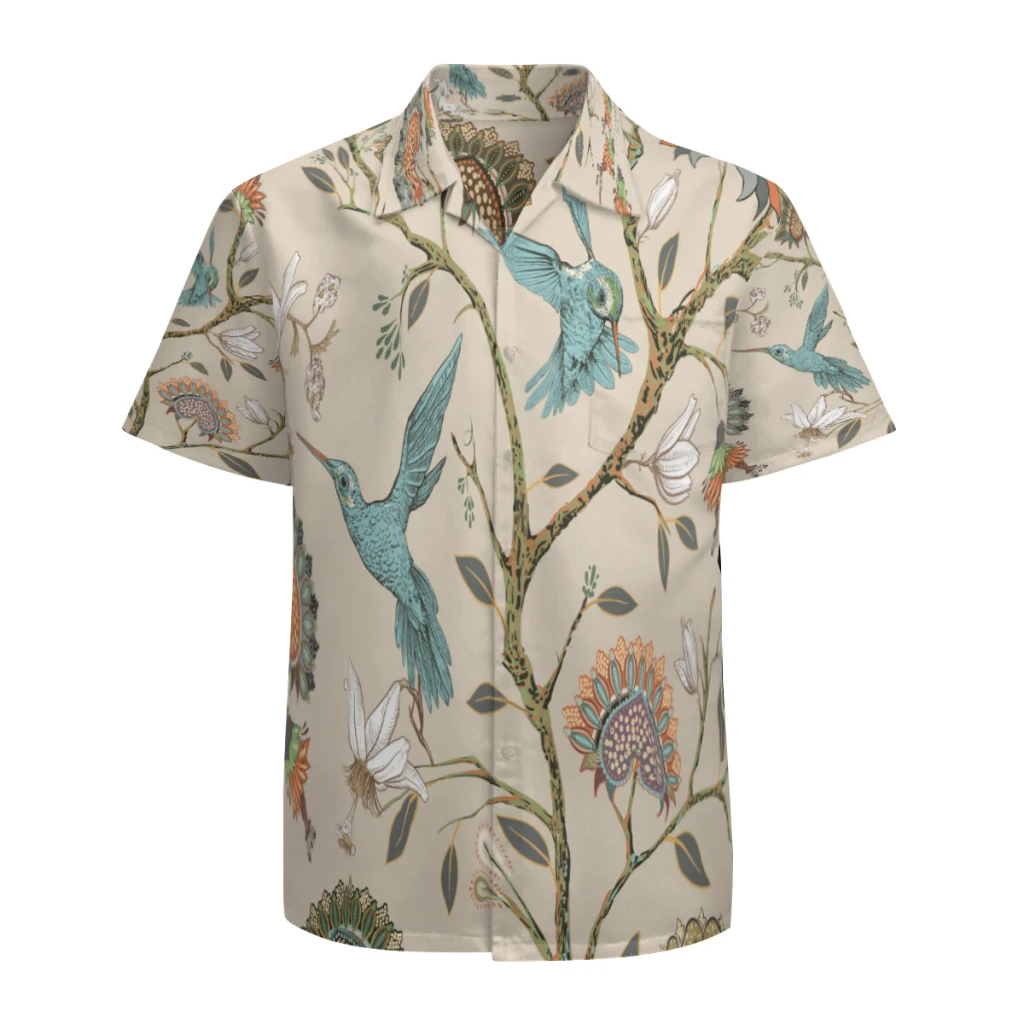 

Men's Hawaiian Shirt Short Sleeve Casual Button Down Floral Printed Beach Shirts with Pocket Quick Dry Breathable