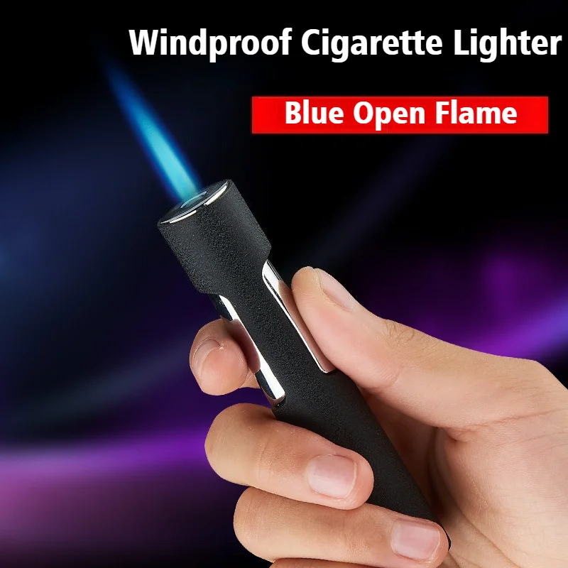 

2025 Blue Fire Cigar Ignifiers Windproof Lighter Switch ignition Inflatable Open Flame Cigarettes Lighters & Smoking Accessories