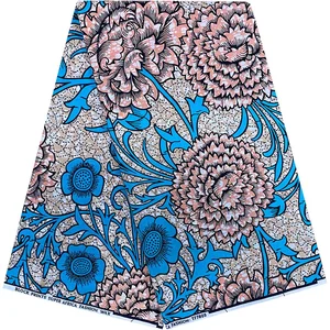 Ethnic Garments Elegant 100% Cotton Fabric Wax-Resist Dyeing with African Print Wax