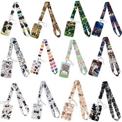Cartoon Cat Lanyard Keychain Multifunction ID Card Badge Holder Camera USB Cell Phone Neck Strap Key Ring Accessories
