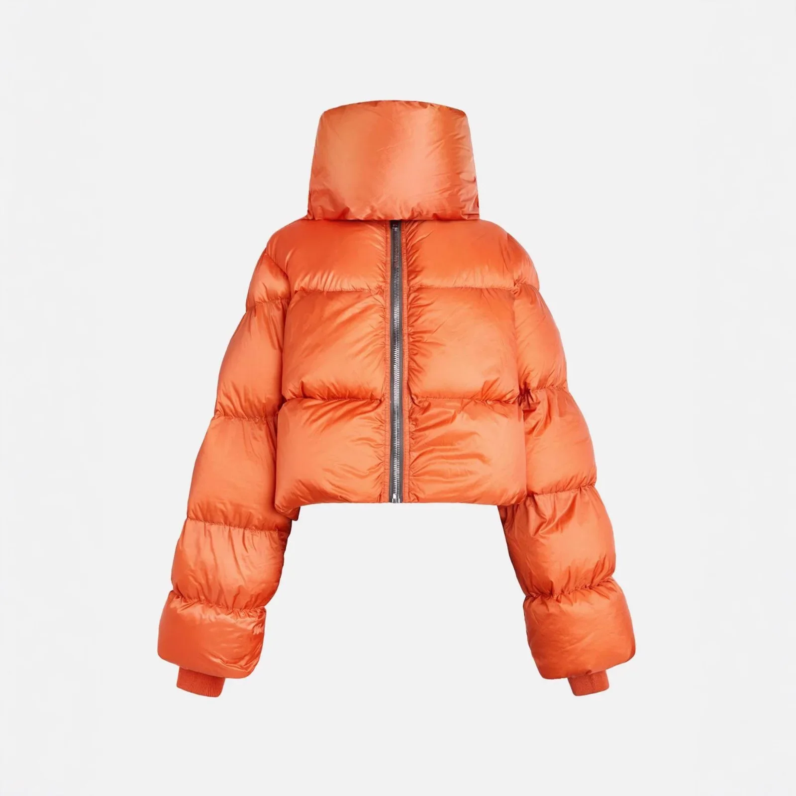 Winter Style Long Sleeve Short Length Zipper Closure Solid Color Fashionable High Collar Scarf Design Women's Cotton Jacket Coat