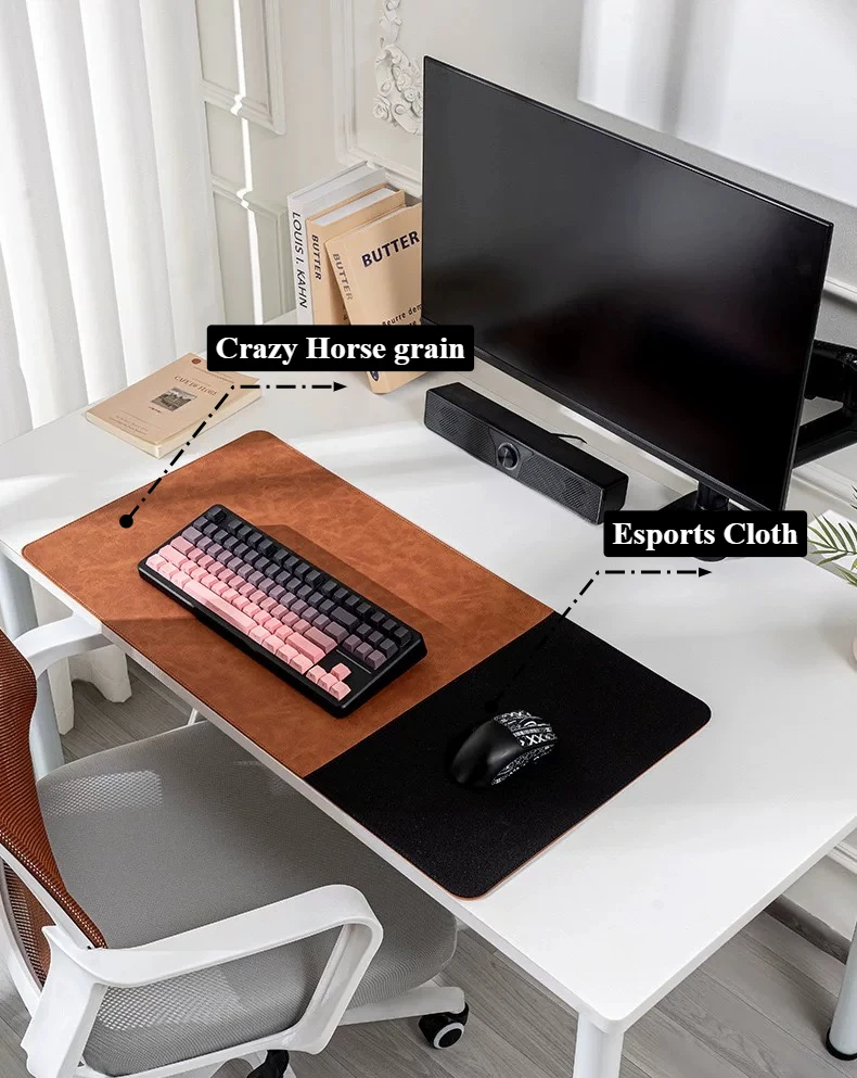 3in1 Large Mouse Pad Double Sided Leather Cork Waterproof Gaming Office Desk Mat Non Slip Computer Desk Pad Accessories Mousepad