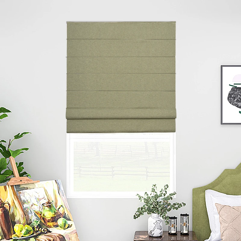 

New Style Customized Blackout Cordless Remote Magnetic Strip Sheer Manual Roman Blinds For Windows