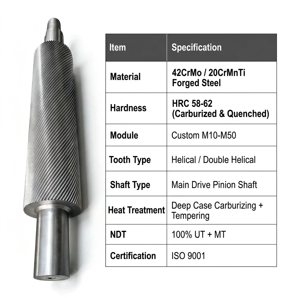 New Trend Factory Custom Gearbox Main Shaft with Gears for Mining Kiln and Mill Machine Forged Steel Fast Delivery ISO 9001