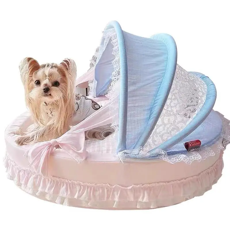 Luxury Princess Cradle for Dog and Cat, Deluxe Bed for Puppy and Kitten, Pet Supplies, Cushion Accessories, Basket