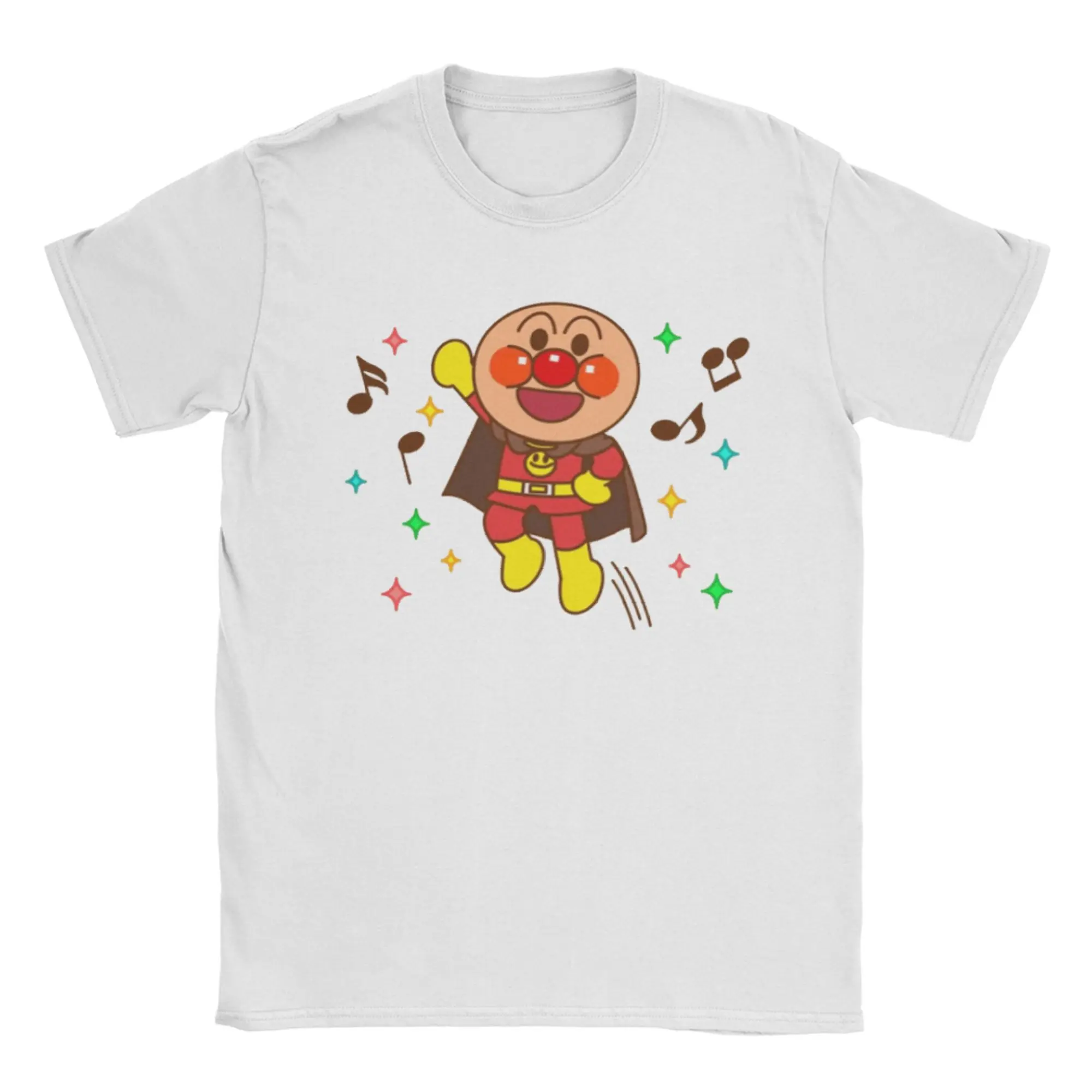 

Футболка Kawaii Anime Anpanman для мужчин и женщин, повседневные футболки из 100% хлопка, футболки с круглым вырезом и короткими рукавами, летняя одежда
