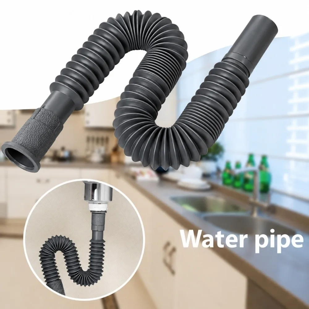 Flexible Silicone Sink Drain Hose Anti Odor Soft Silicone Sink Drain Accessory Easy Install Bendable Replacement Pipe Wash Basin