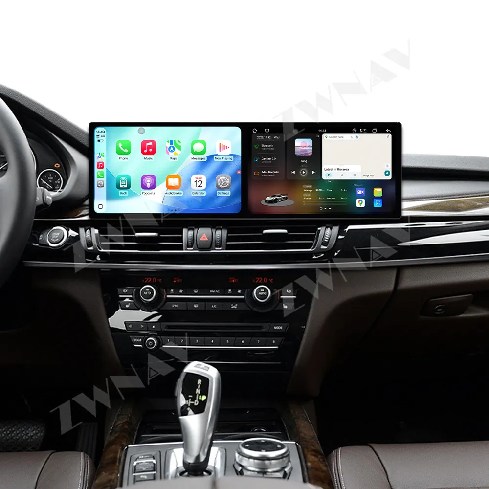 Двойной экран 9,1 дюйма для BMW X5/X6 2014-2018 NBT Android 15.0 автонавигация мультимедийный плеер радио беспроводной головной блок