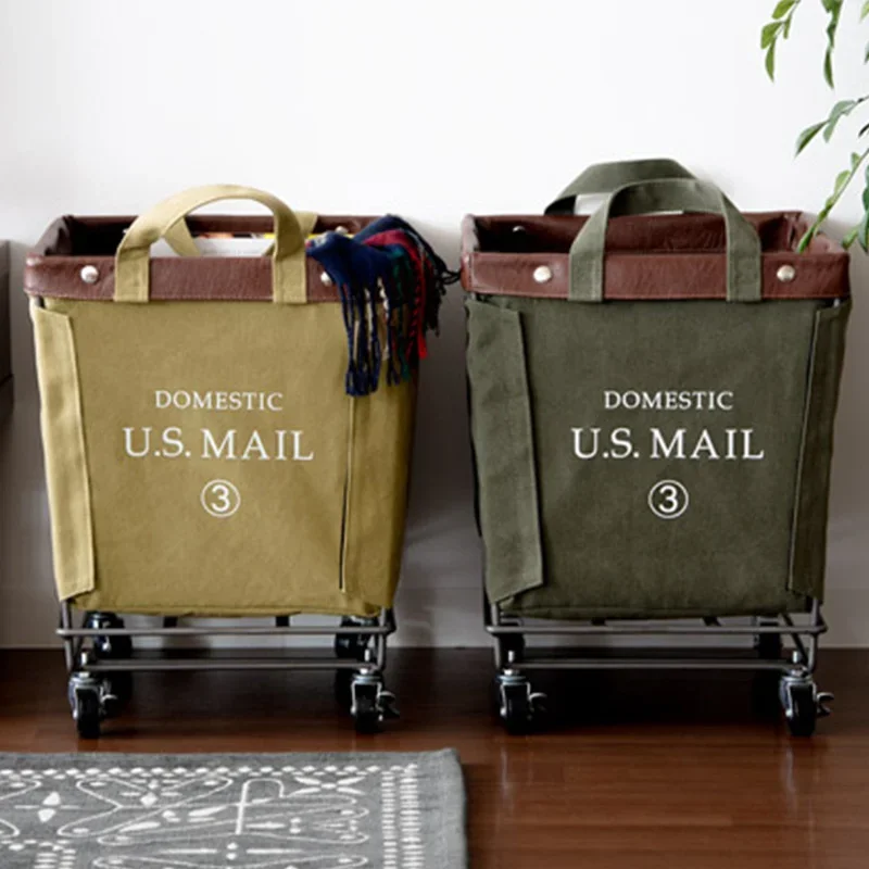 Fashion Simple Laundry Basket Mobile Fabric Magazine Basket Children's Toys Ins Creative Living Room Organizer Basket