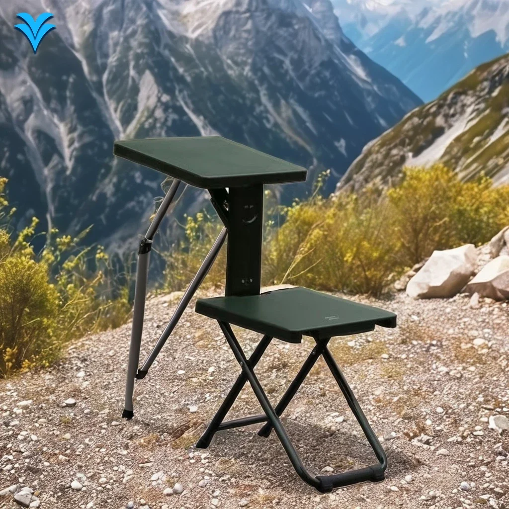 

Modern Multi-Functional Outdoor Double-Deck Dining/Conference Table Iron Folding Chair for School Camping Durable Metal Material