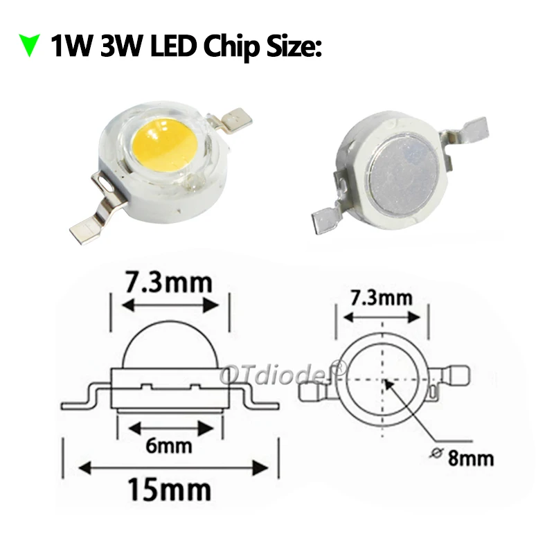 Chip LED 1W 3W lampada COB ad alta potenza caldo neutro bianco freddo 3.2-3.6V Mini lampadina diodo SMD per fai da te perlina proiettore riflettore