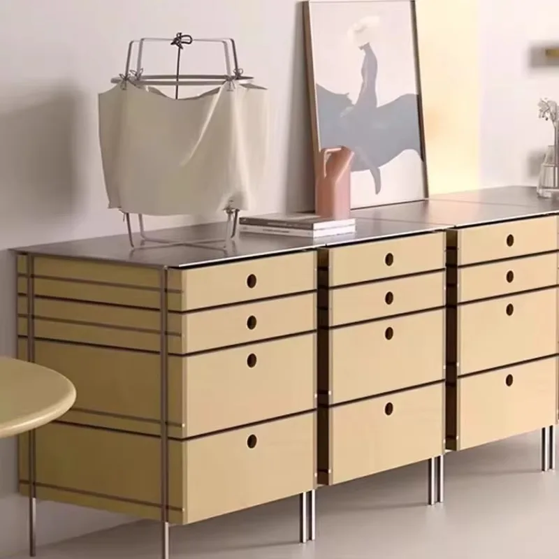d1 kitchen dining side four-bucket storage cabinet multi-layer solid wood floor cabinet multi-layer solid wood storage cabinet
