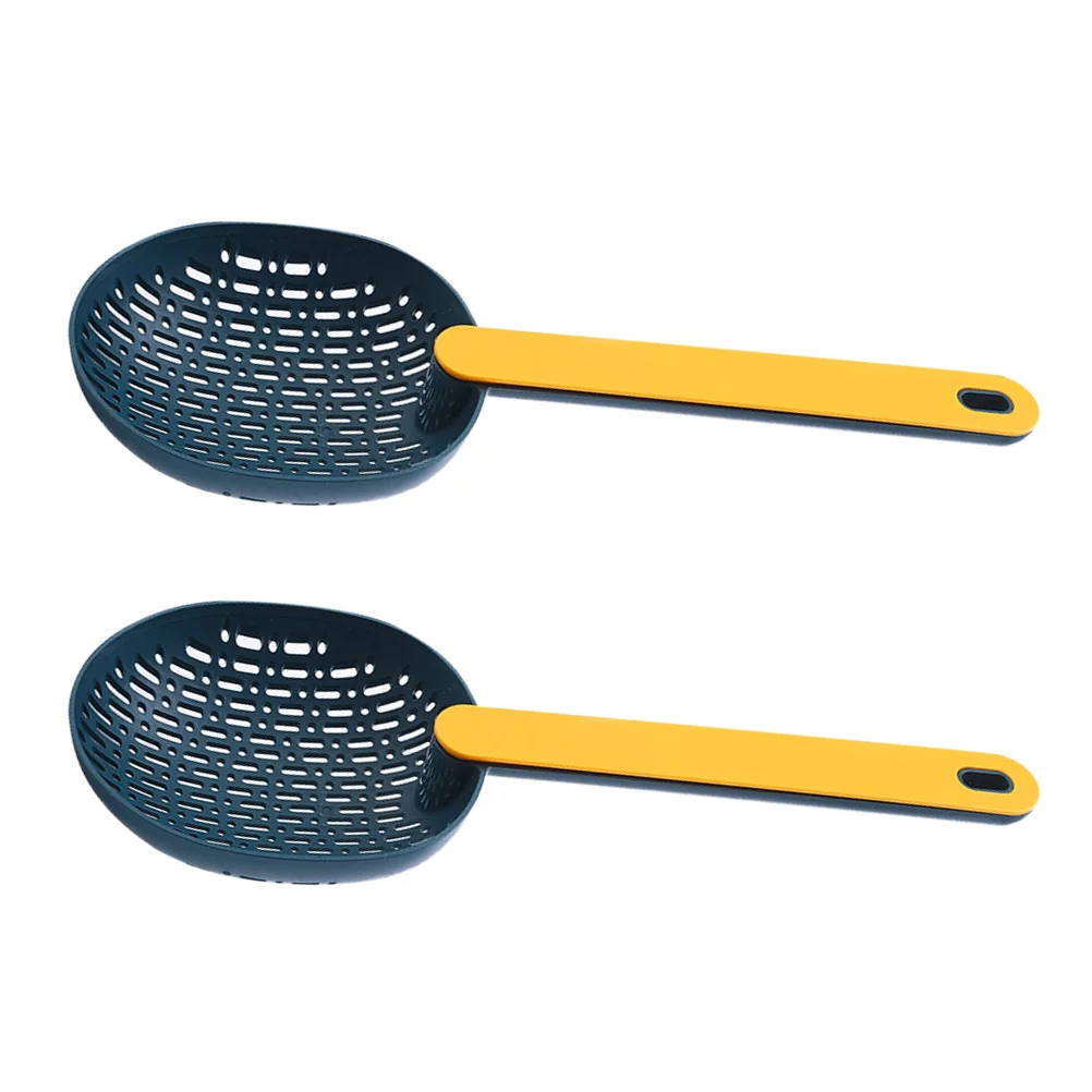 

2 Pcs Strainer Spoon Oil Filter Tool Pot Hot Mesh Noodle Drainer Abs with Handle Strainers for Kitchen Colander