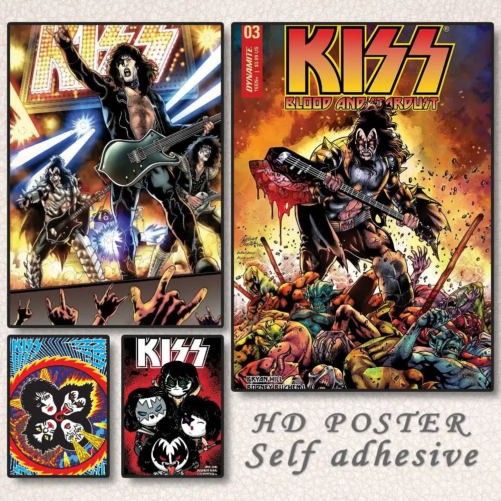 Rock Band K-Kiss Kraft Poster  Self-adhesive Art Waterproof 