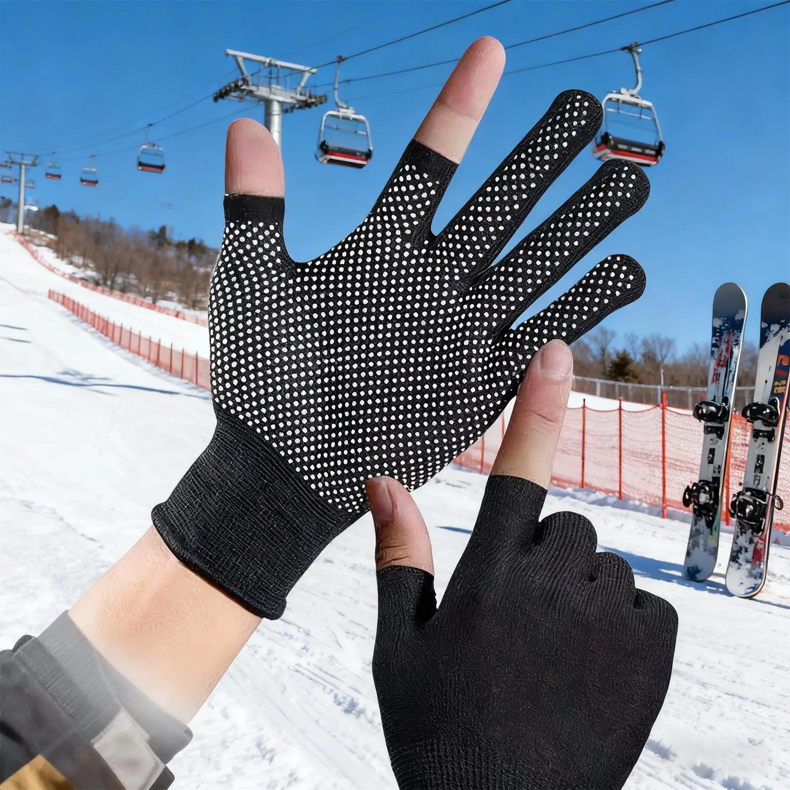 Winter Fishing Gloves 2 Fingers Flipped Waterproof Winter Gloves Windproof Photography Men Women Warm outdoor Sports Gloves