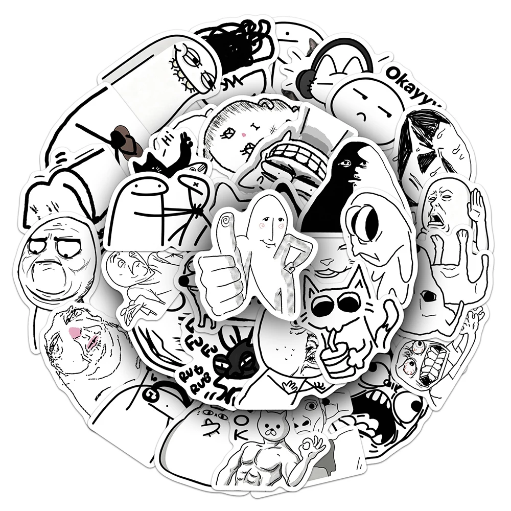 10/30/50pcs Emotional Breakdown Spoof Avatar Cartoon Stickers Waterproof DIY Laptop Diary Luggage Funny Graffiti Decals Toys