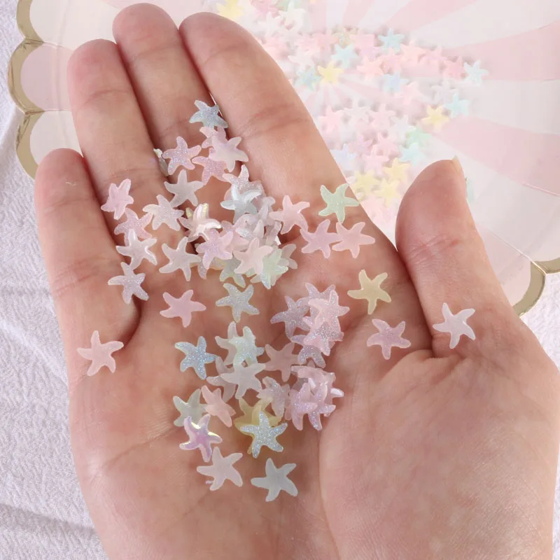 100pcs Mini Starfish Flatback Cute Resin Charm Cabochons Ornament Scrapbooking DIY Jewelry Craft Decoration Accessories