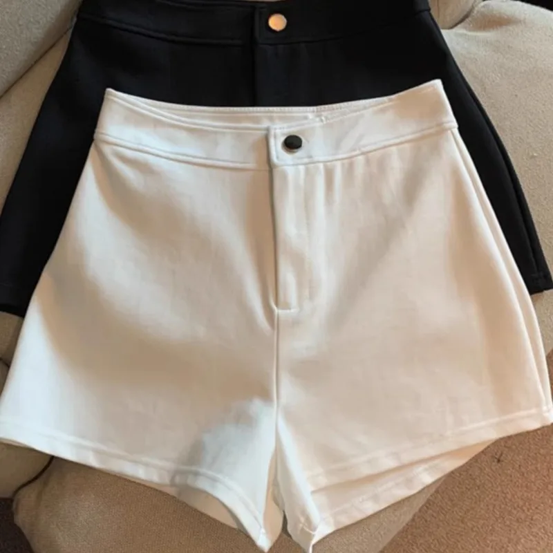 Spring Summer Shorts Mujer Solid High Waist Vintage Sexy Woman Pants Korean Fashion Versatile Pantalones Cortos