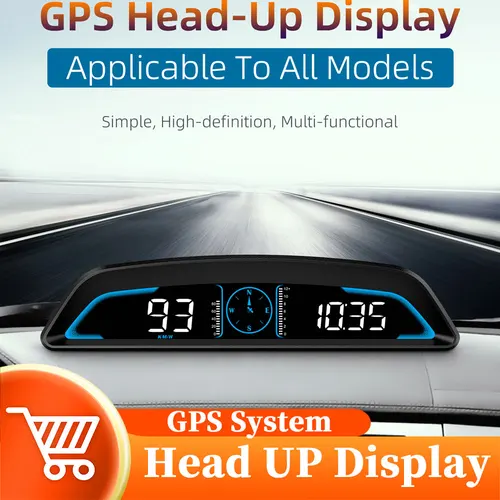 Velocímetro automático GPS/OBD HUD, pantalla frontal a bordo, ordenador, reloj Digital, Monitor de alarma, accesorios para automóviles para todos los coches