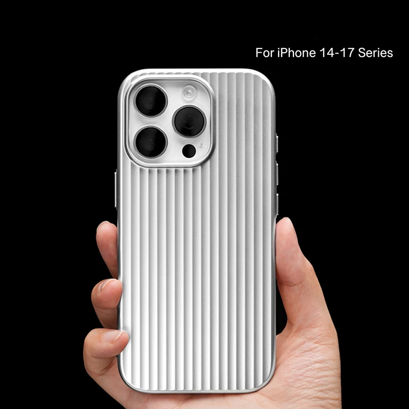 Neue Modelle: Anti-Fleck MagSafe Handyhülle für iPhone 17 Pro, 16 Pro Max, 15, 14 – Schlichte 3D-Wellentextur, kabelloses Laden, PC-Schutzhülle