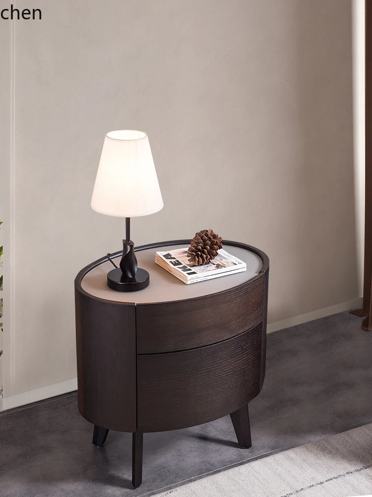 

HXL Minimalist Bedside Locker Bedroom Small Unit Round Bedside Table Premium Sense