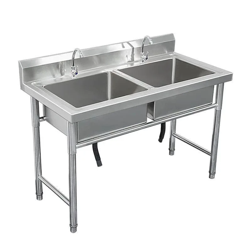 Custom stainless steel, single and double sinks with stands, kitchen dishwashing, vegetable washbasin