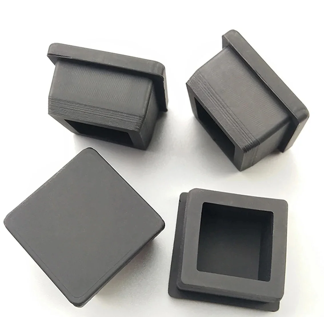 

9.6-50.6mm Black Square End Caps T Type Silicone Rubber Blanking Plugs Tube Box Section Insert Seal Stopper Gasket