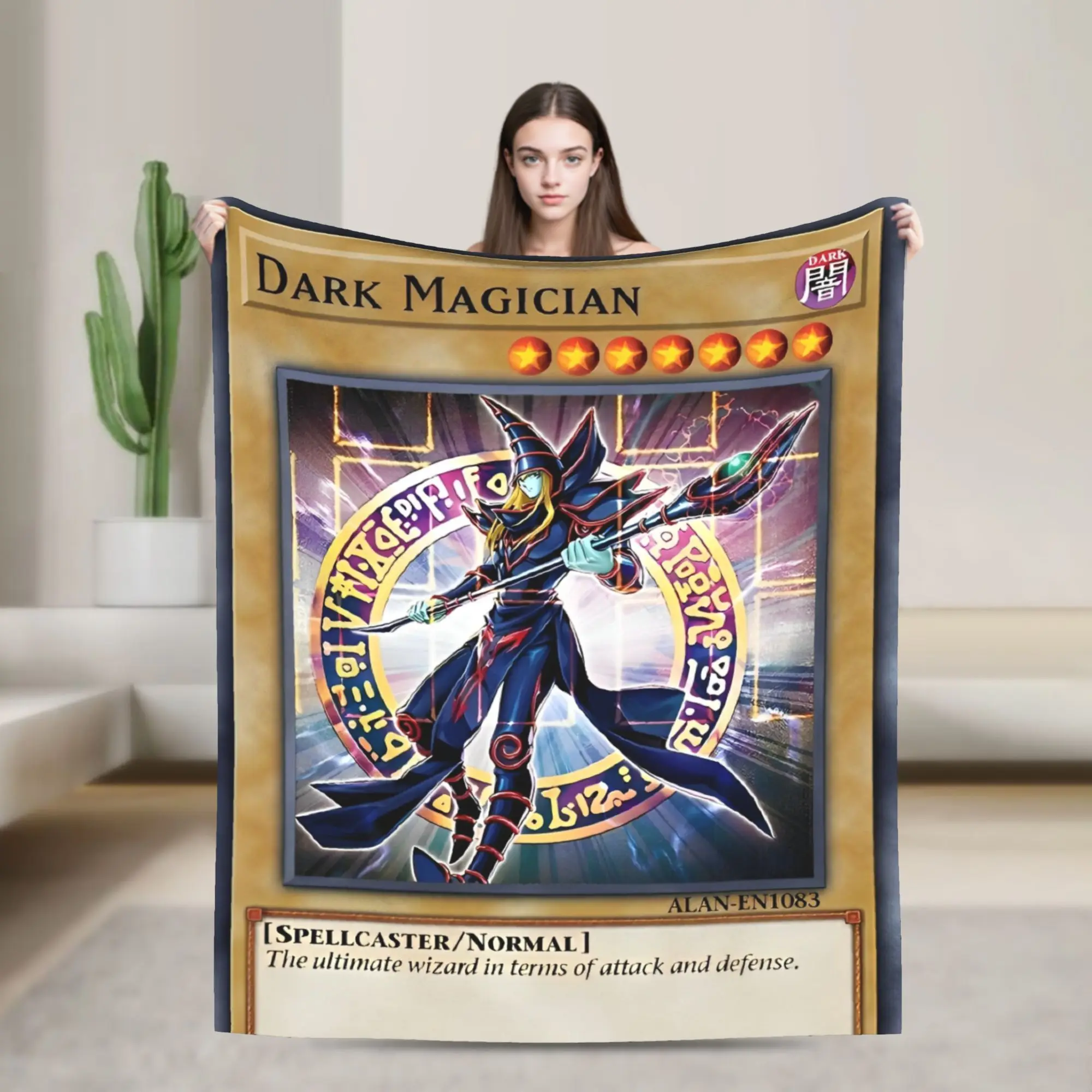 Yu Gi Oh Card Dark Magician Blankets  Flannel Vintage Warm Throw Blanket for Bed Sofa Decoration