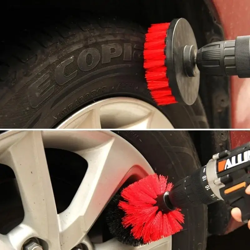 New 3 Pcs Drill Brush Attachment Set Cordless Power Scrubber Brushes Multifunctional Cleaning Tools For Bathroom & Household Use