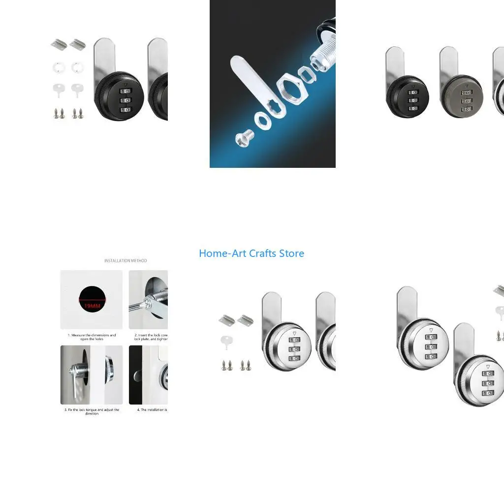 Y3NA Pack of 2 Combination Cams Lock Accessory for Mailbox and Cabinet Security