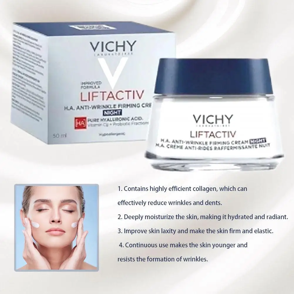 VICHY Soins Visage 16% VC Raingurissant Sérum Hyaluronique Crème Reparatrice Collagène Hydratant Intense Peau Ferme