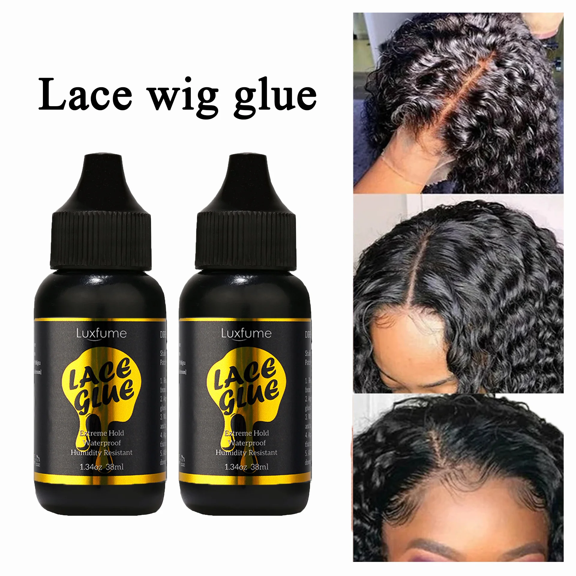 

38ml 1.34oz Wig Glue Waterproof Hair Replacement Invisible Adhesives Sweatproof And 30ml 1oz Glue Remover For Lace Front Wig