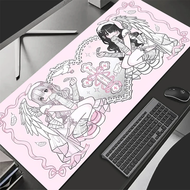 Anime Cute Girl Room Gabinete Gamer Computer Desk Mat Kawaii Pink Anime Girls Mouse Pad Keyboard Gaming Accessories Mousepad