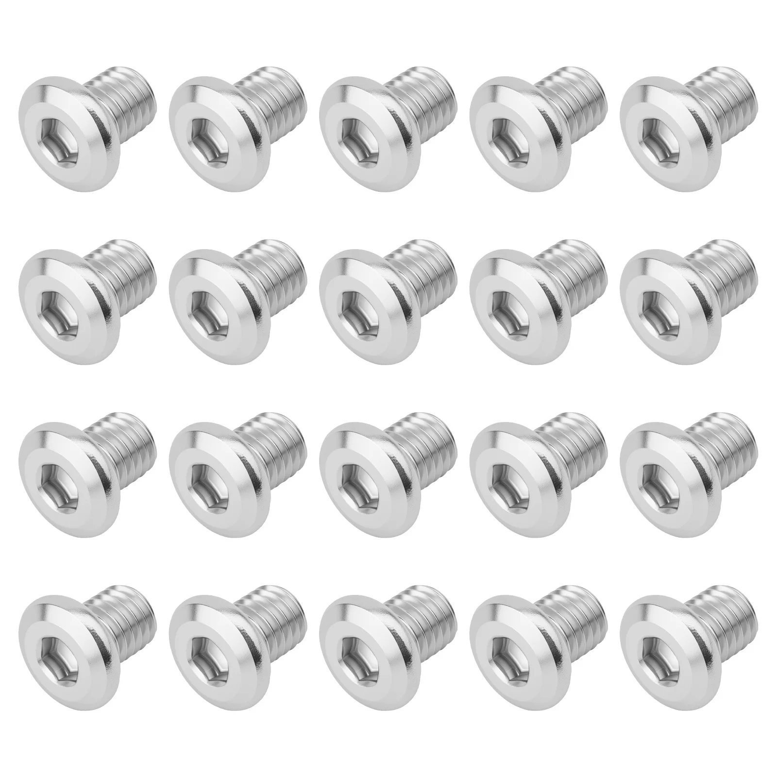 20 pcs 304 Stainless Steel M8-1.25 x 10 / 12 /25mm Flat Head Socket Cap Screws Countersunk Bolts, Bright Finish Hex Socket Bolts