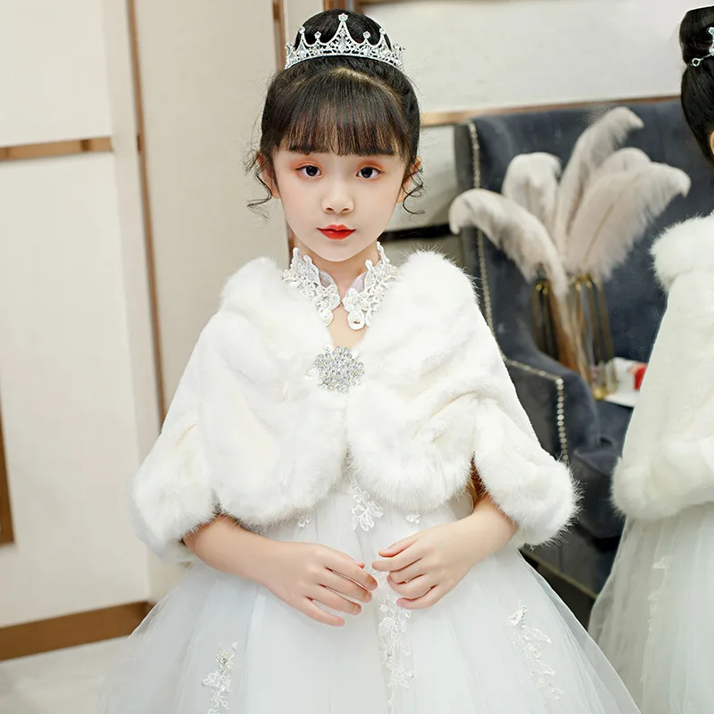 2024 Children Girl Short Cloak Warm Baby Girls Coats Outing Princess Fashion Versatile Top Sweet Cute Boutique Clothing Coat