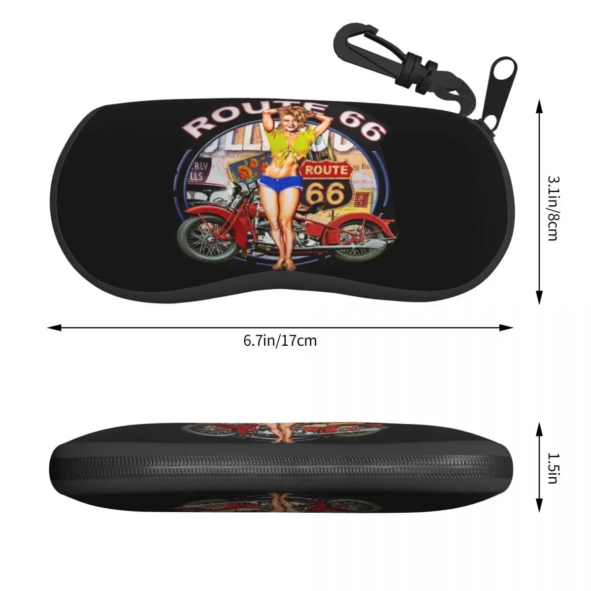 Custom Americana Route 66 Shell Glasses Case Unisex Travel America Highway Eyeglasses Case Sunglasses Protector Box