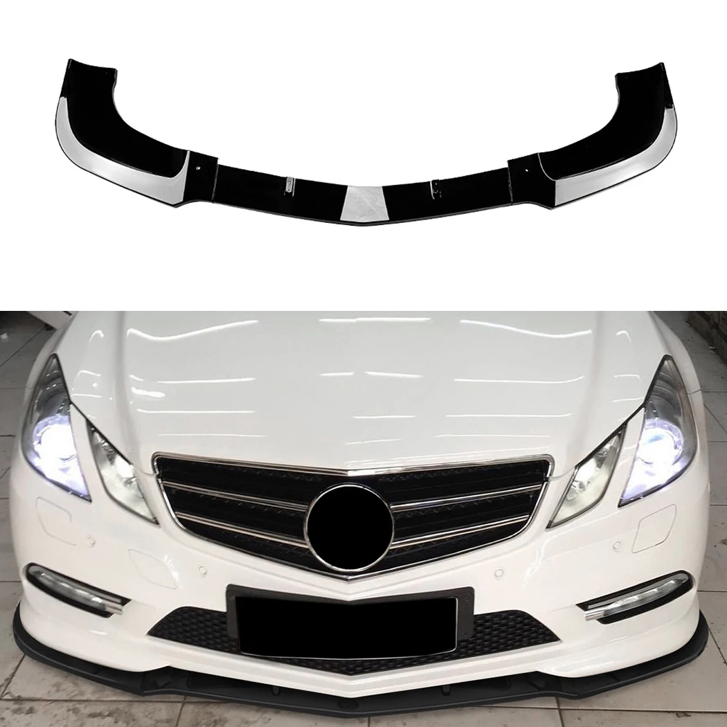 

Спойлер на передний бампер для Mercedes Benz E-Class Coupe C207 AMG Line 2009-2012, защита переднего бампера, нижний разделитель лезвий
