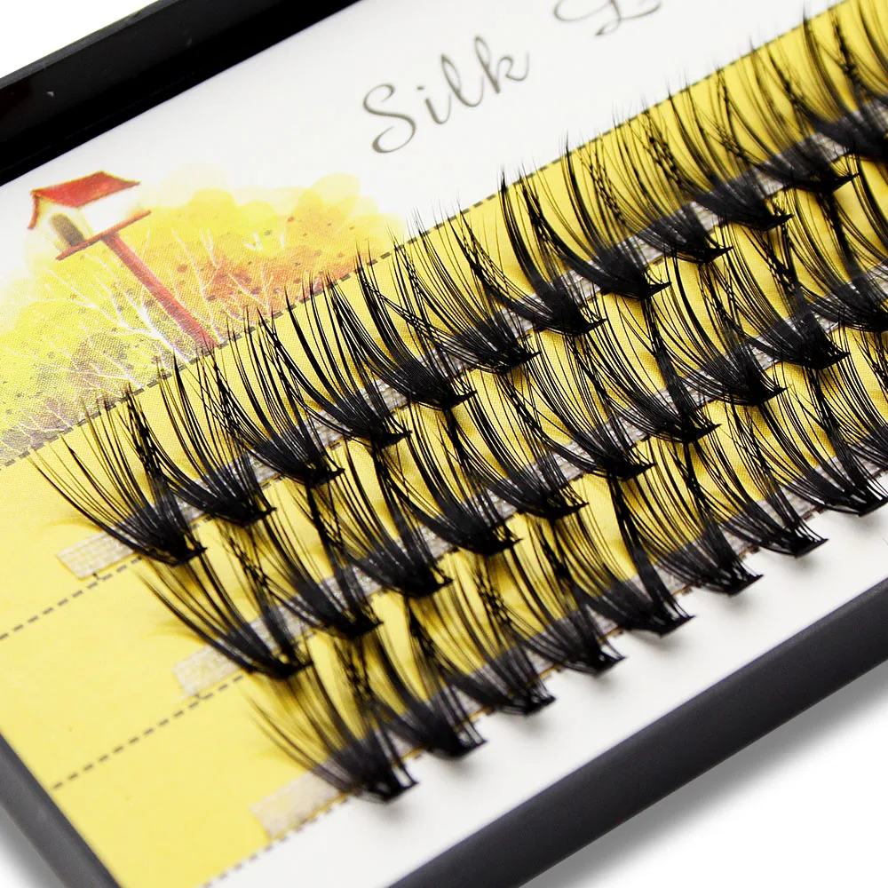 High Quality 20D/30D Lashes Cluster Eyelash Extension Natural Long Black 3D Volume Faux Bunche Individual Grafting Makeup Cilias