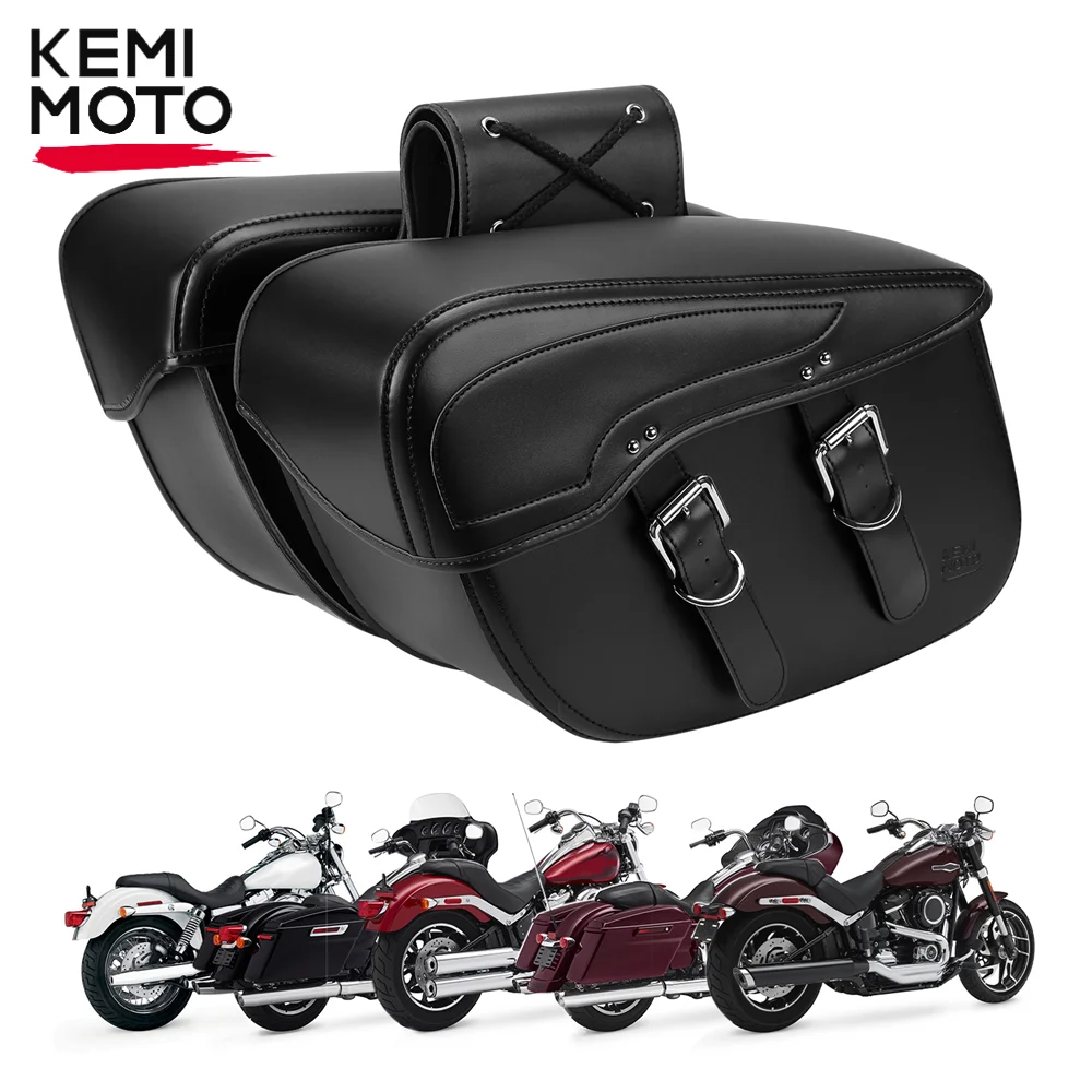 

Motorcycle Saddle Bag Universal Waterproof Leather Saddlebag Side Bag For Cruiser Touring Softail Sportster 883 For Honda Shadow