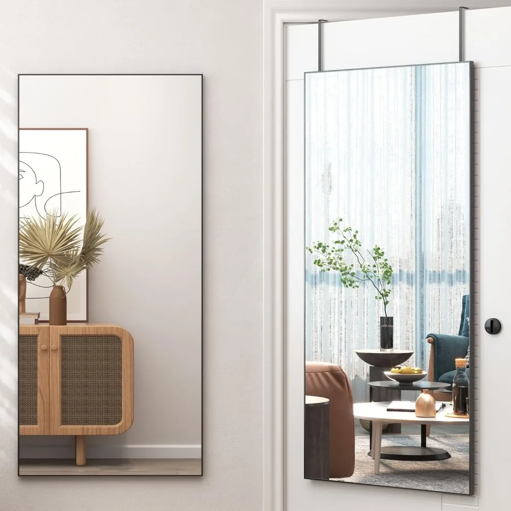 

Full Length Door Mirror, Over The Door Hanging Mirror, Full Body Mirror, Wall Horizontal/Vertical, Full Size Dressing